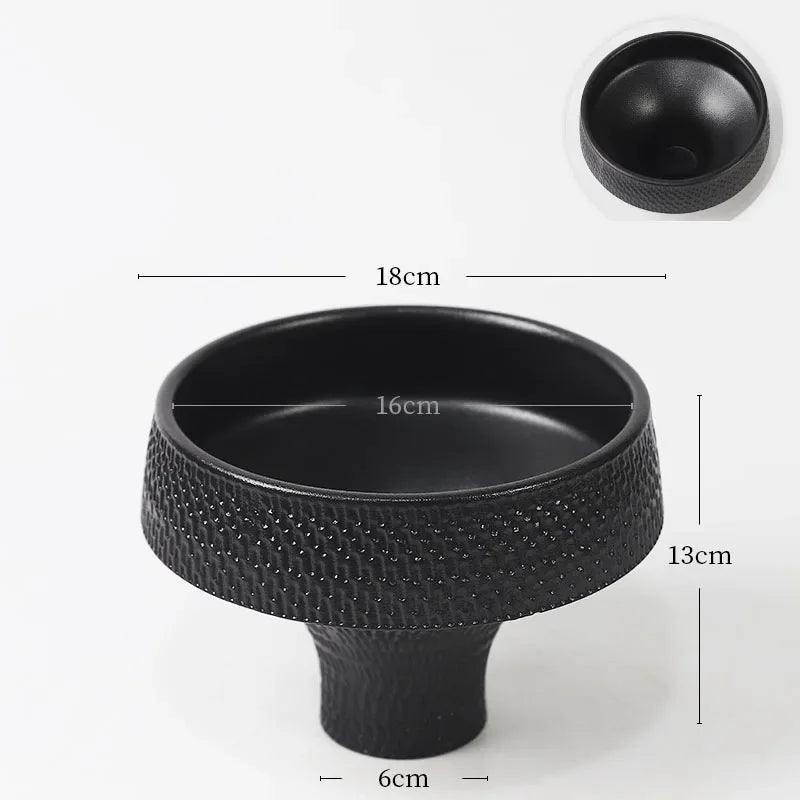 Creative Ceramic Flower Pots Desk Decoration Hammer Pattern Texture Goblet Vase Artificial Flowers Decorative Floral Arrangement