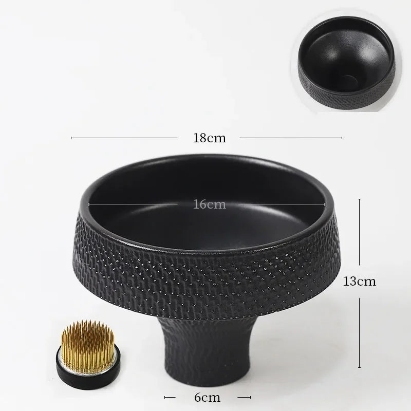 Creative Ceramic Flower Pots Desk Decoration Hammer Pattern Texture Goblet Vase Artificial Flowers Decorative Floral Arrangement