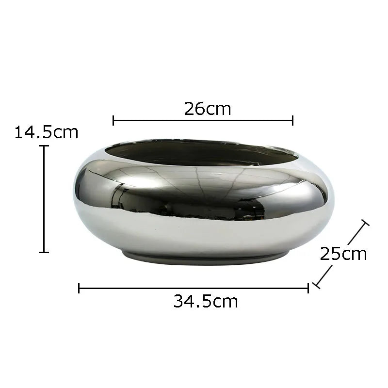 Creative Round Ceramic Vase Desk Decoration Minimalism Circular Flower Arrangement Floral Vases Flower Pots Room Aesthetic Decor