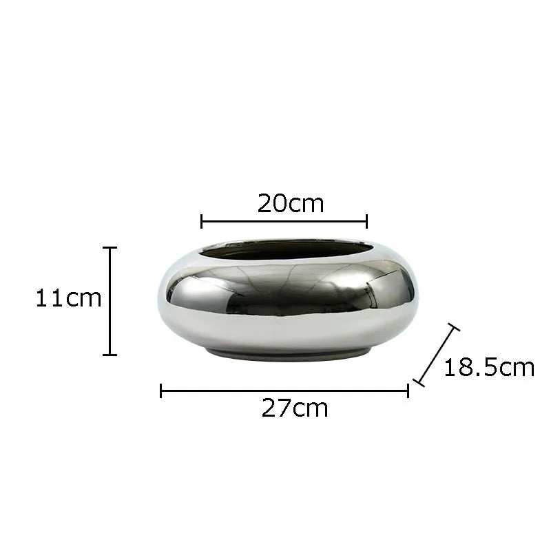 Creative Round Ceramic Vase Desk Decoration Minimalism Circular Flower Arrangement Floral Vases Flower Pots Room Aesthetic Decor