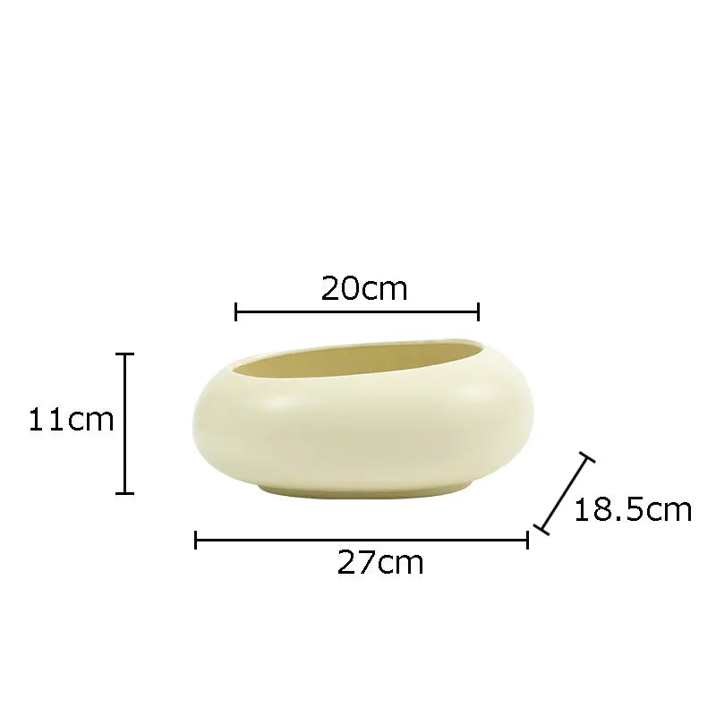 Creative Round Ceramic Vase Desk Decoration Minimalism Circular Flower Arrangement Floral Vases Flower Pots Room Aesthetic Decor