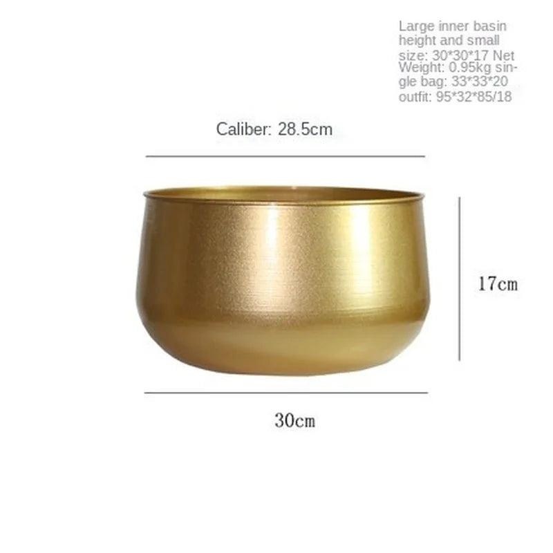 Modern Metal Flowerpot Luxury Golden Vase Crafts Metal Hydroponic Vase Plant Potted Flowerpot Countertop Living Room Decoration