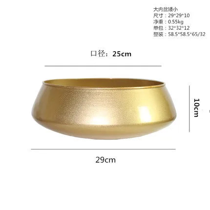 Modern Metal Flowerpot Luxury Golden Vase Crafts Metal Hydroponic Vase Plant Potted Flowerpot Countertop Living Room Decoration